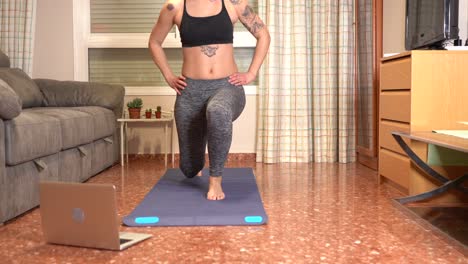 online sport class at home lunches leg flexion