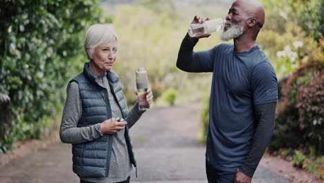 old people, fitness and drinking water