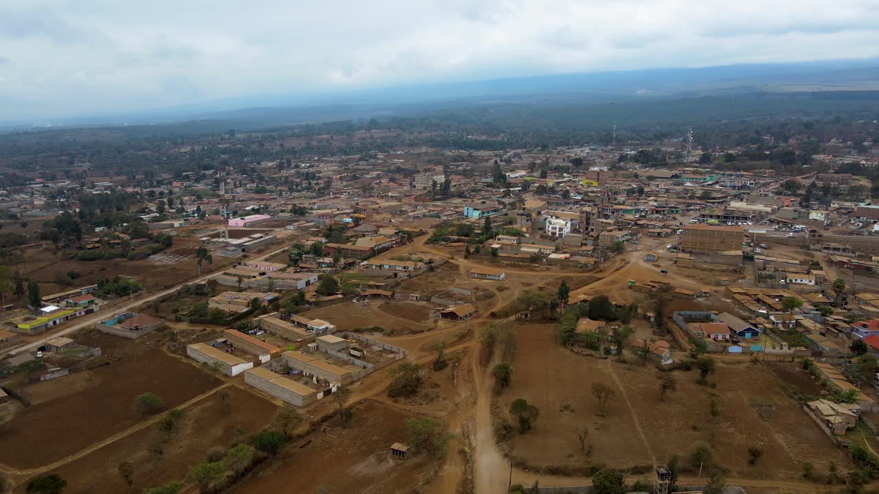 Vista drone del Kenya rurale