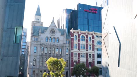 urban scene with people and architecture