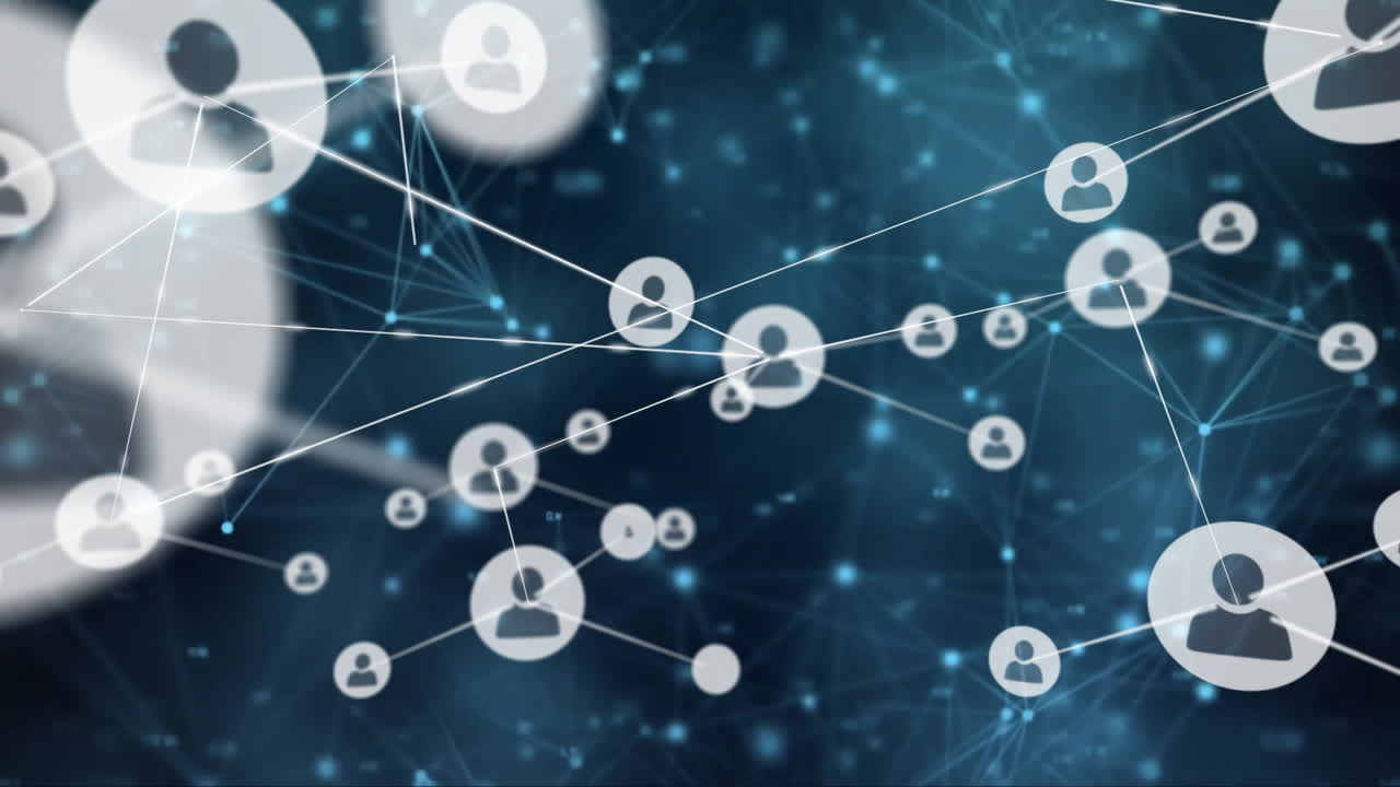 Animation of network of connections with people icons