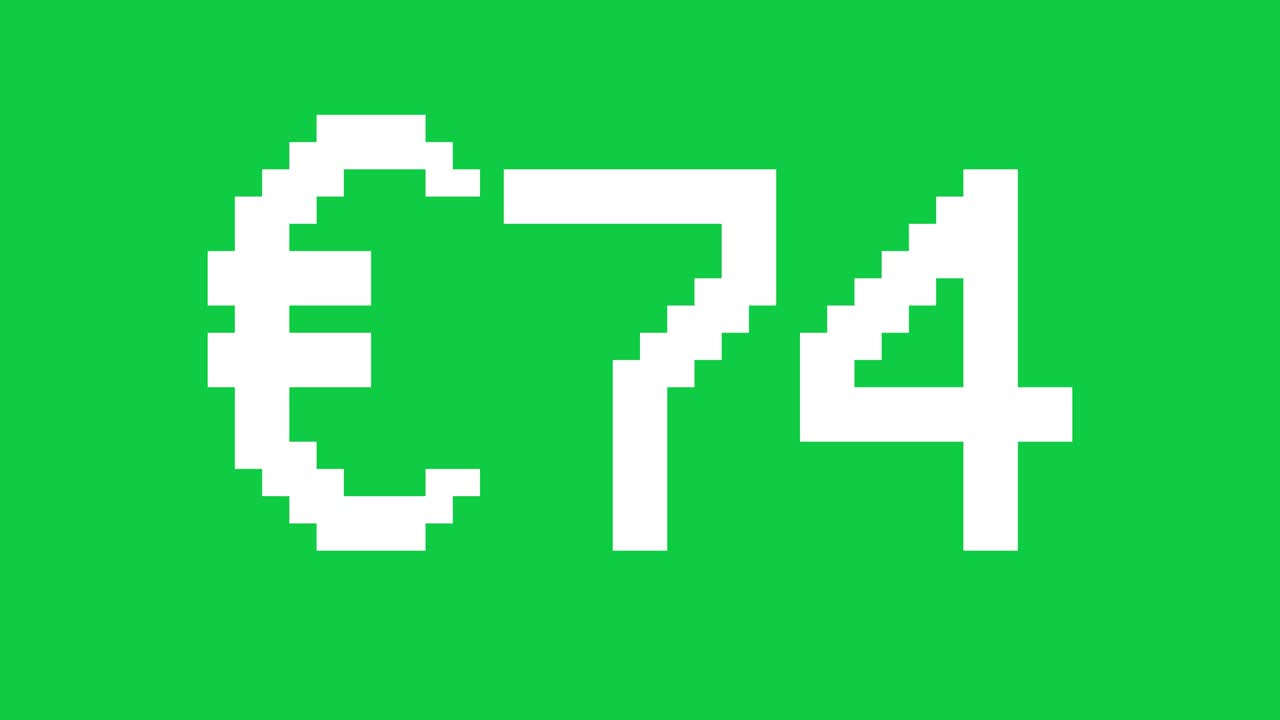 fondo verde euro subiendo de 0 a 100 - número de contador digital 0-100 - carga de la barra de progreso con porcentaje - 0-100€ - cuenta ascendente de 100 a 0