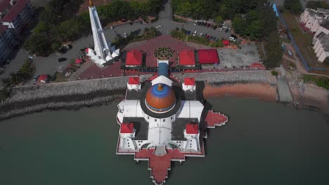 4k footage of malacca floating mosque