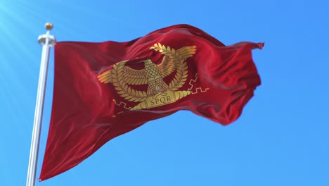 bandera romana con aquila y spqr. bucle