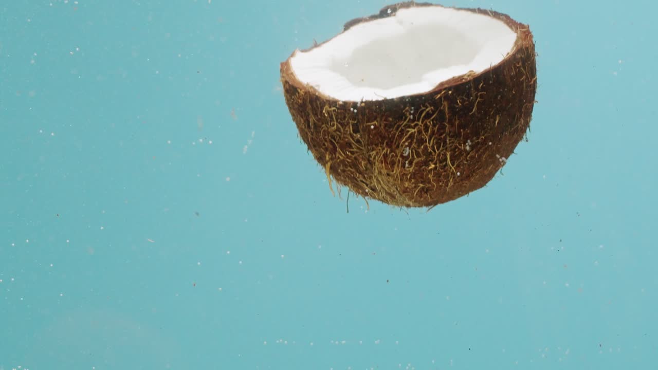 Coconut Half Floating in Water