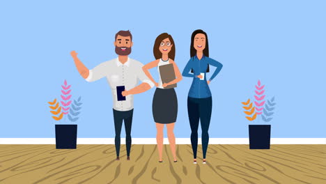 personas de negocios trabajadores en equipo avatares personajes