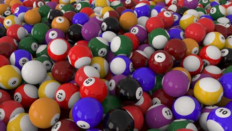 many pool balls.colorful sphere balls with numbers