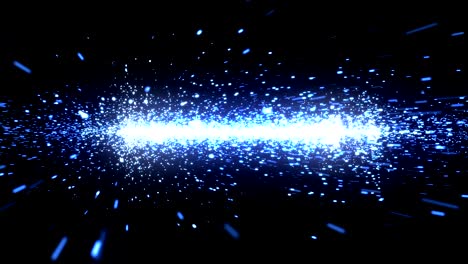 seamless animation of blue sparks flying into the camera