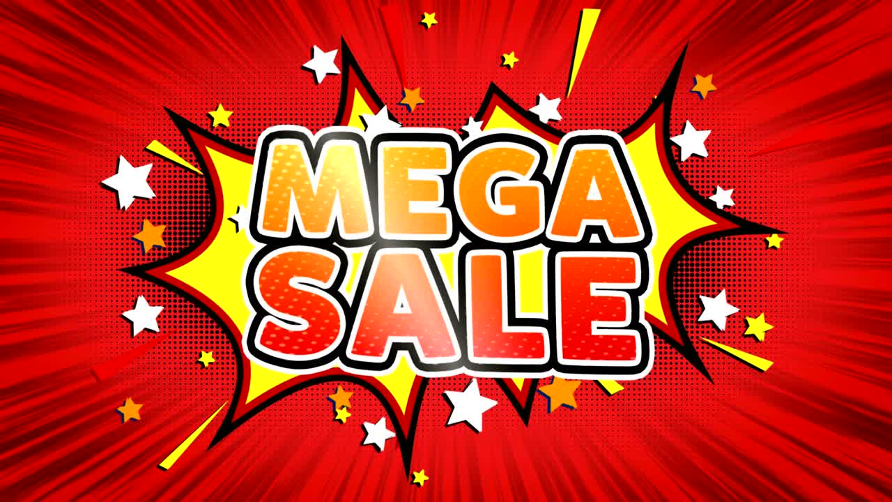 mega venta palabra retro dibujos animados burbujas de cómic bucle sin costuras