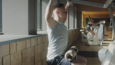 man training in gym