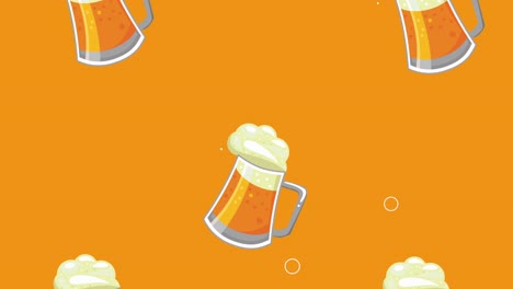 frascos de cerveza con patrón de espuma