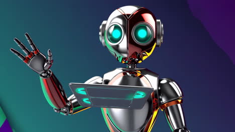 futuristic ai robots engaging with technology