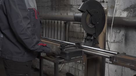 video working process on lathe with circular saw in workshop