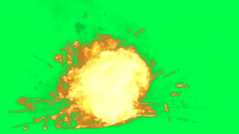 fire explosion on green screen