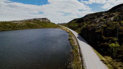 areal drone shot in the north of norway near barents sea