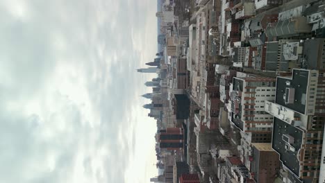 philadelphia skyline vertical video from a drone