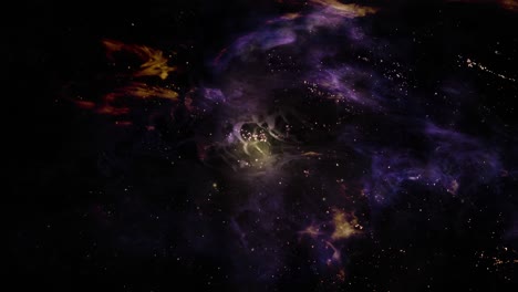 the surface of the dark nebula clouds in the star-filled universe