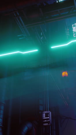 el callejón cyberpunk iluminado con neón
