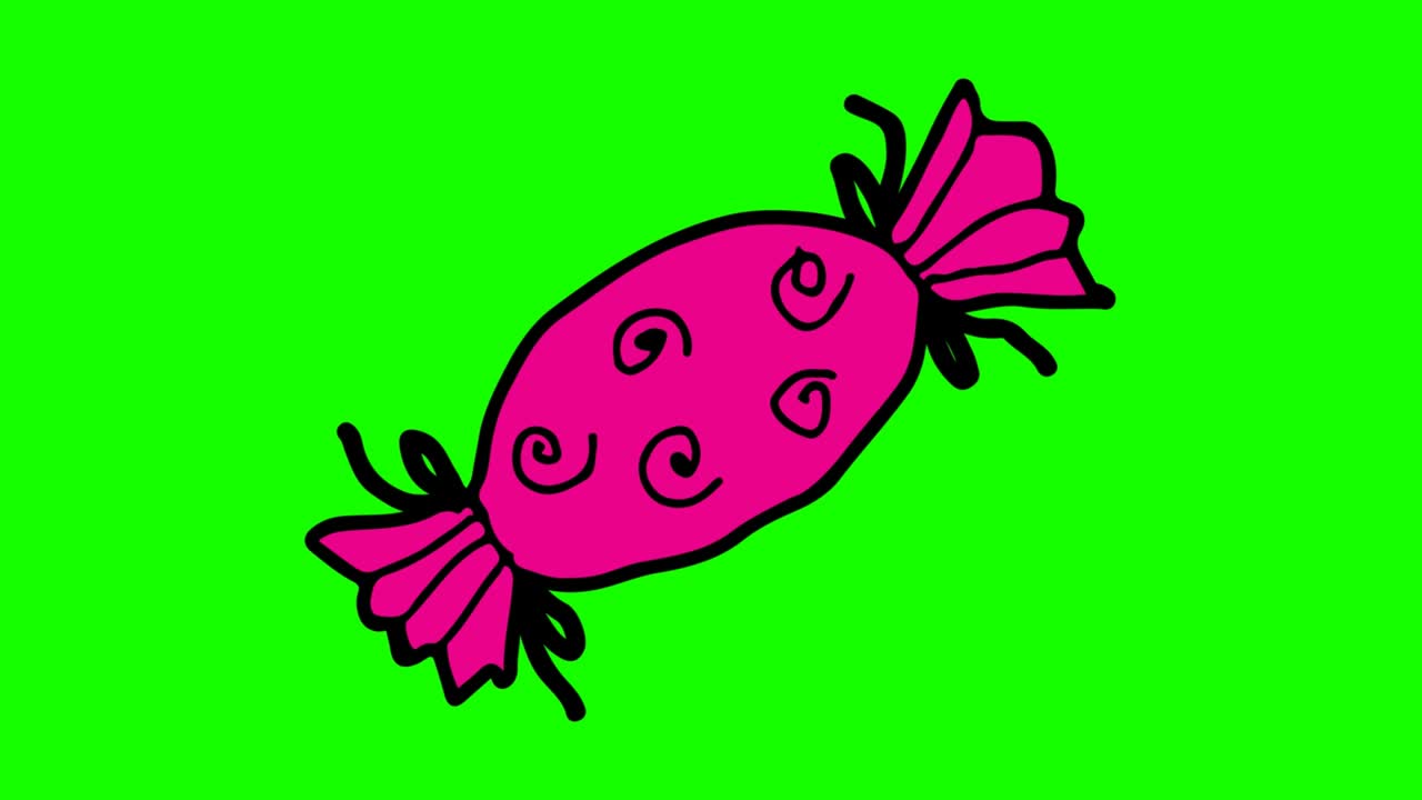 아이들은 사탕의 주제로 초록색 배경을 그리고 있습니다.