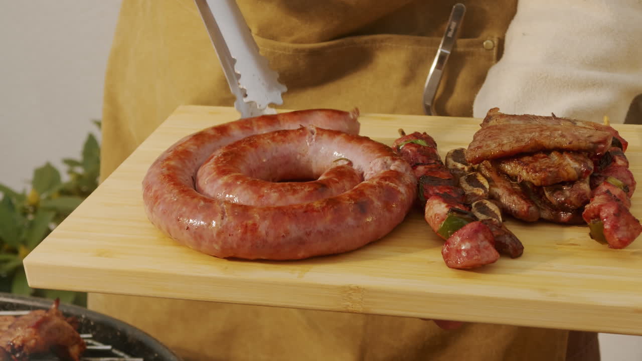 Grilled Sausage and Meat Skewers