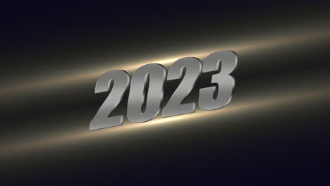 2023 años con líneas doradas y brillos en degradado negro