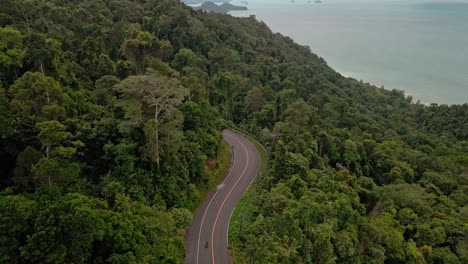 high up aerial view of koh chang island