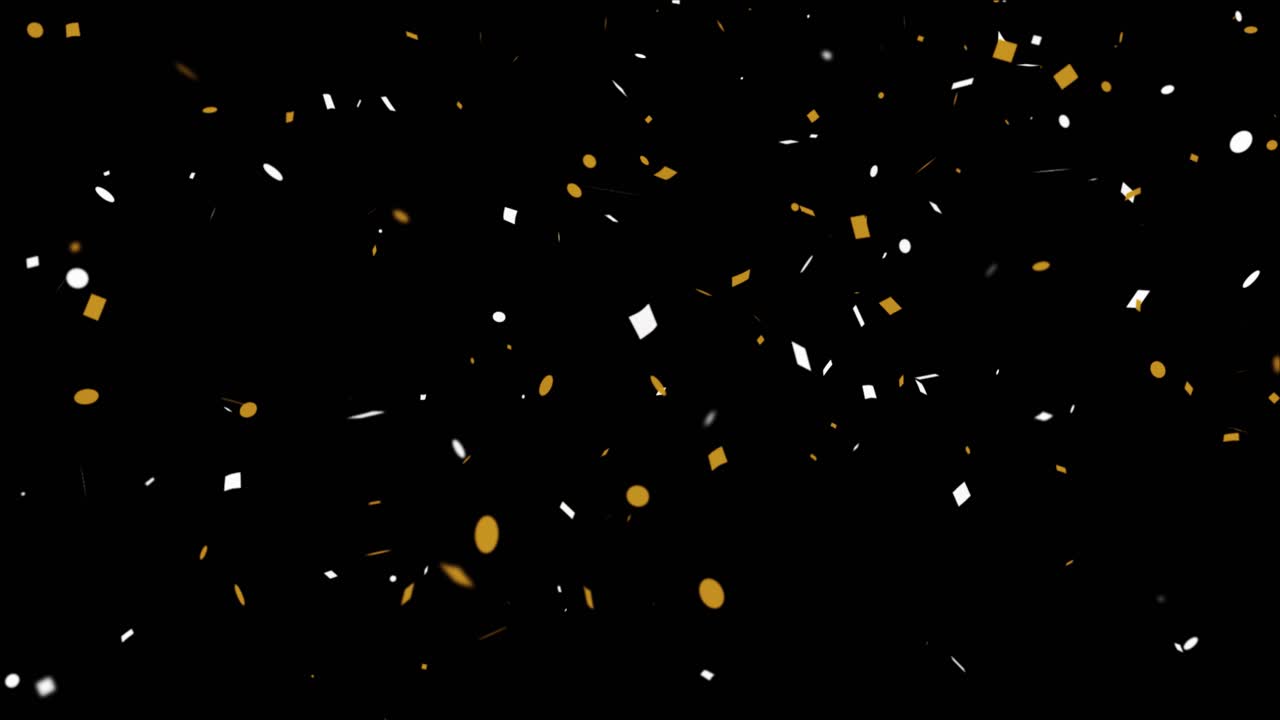 Animation colorful glitter confetti falling popper explosion particles ...