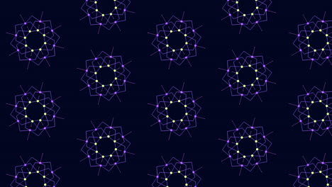 geometric black and purple pattern of intersecting triangles and lines
