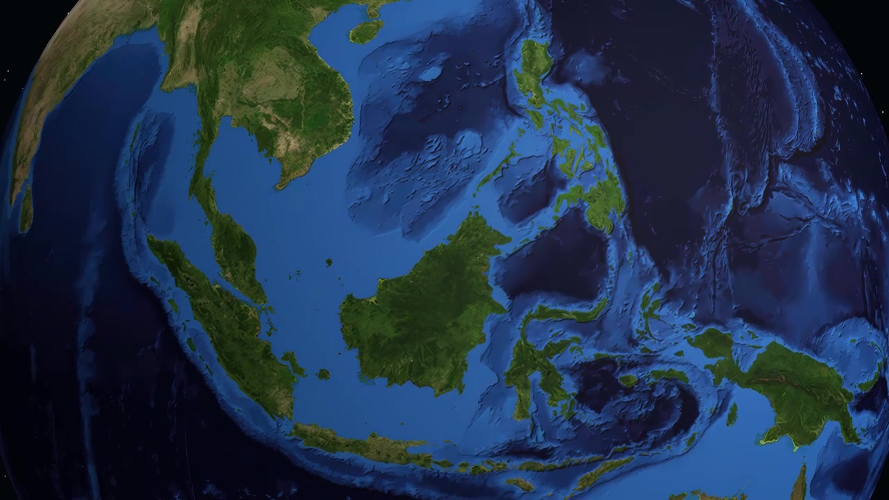 La Terra che ruota si ingrandisce sul Sud-est asiatico, localizzando Kuala Belait con dati geografici