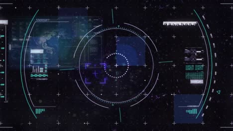 animación del procesamiento de datos sobre un fondo negro