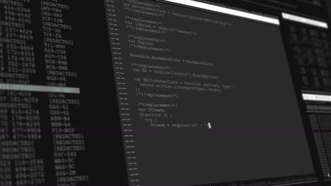 animación del procesamiento de datos en pantallas de computadora grises