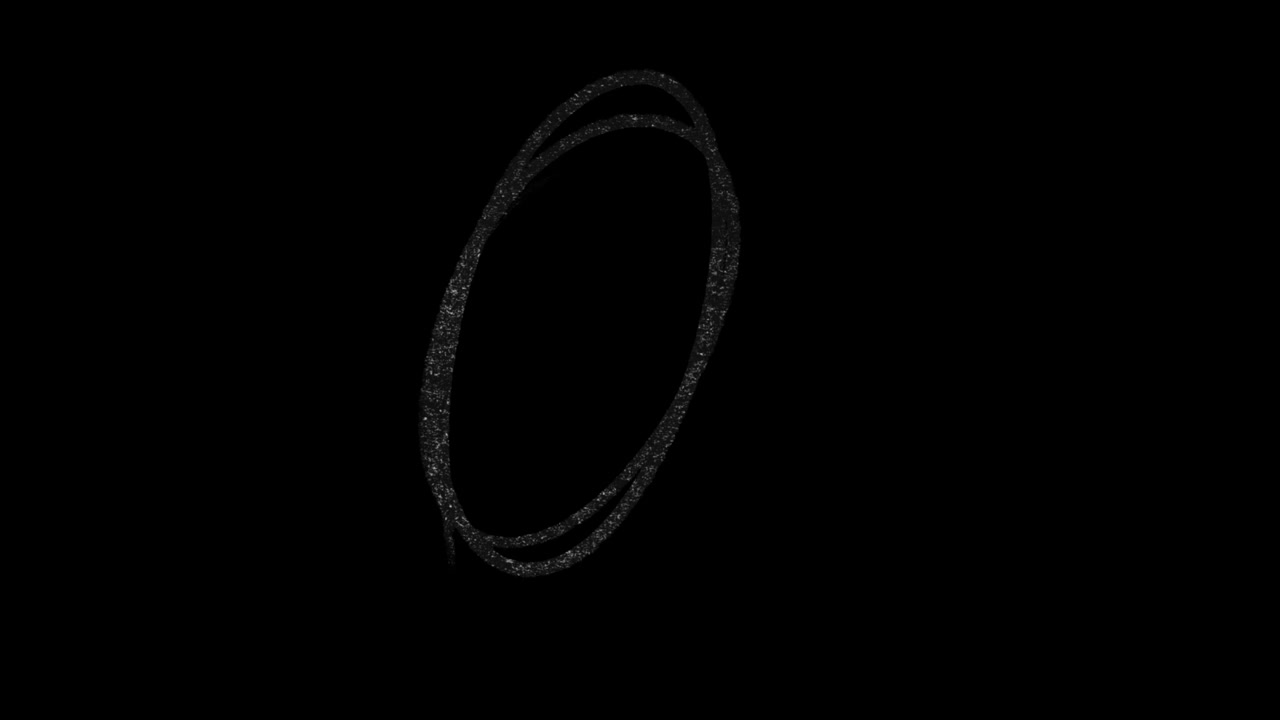 Animated Hand-Drawn Scribble Oval on Black Background