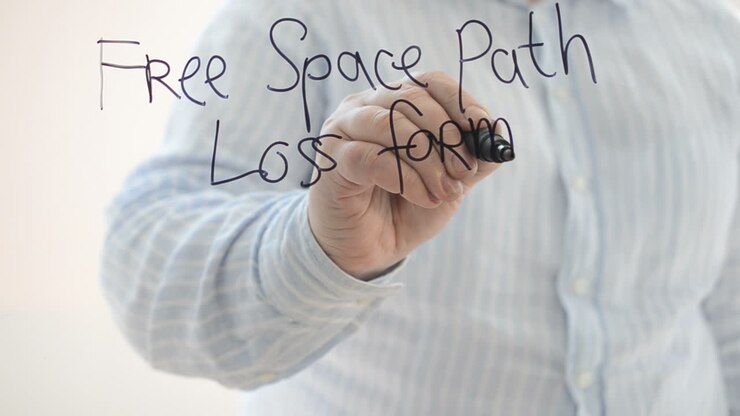 Free-space path loss formula. Radio-Electronics. In telecommunication, free-space path loss (FSPL) is the loss in signal strength of an electromagnetic wave that would result from a line-of-sight path through free space (usually air), with no obstacles nearby to cause reflection or diffraction