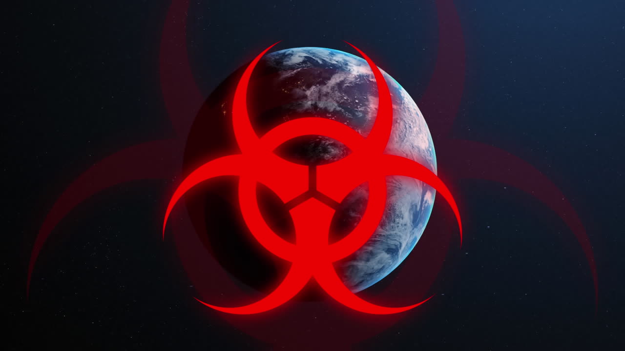 el logotipo del coronavirus sobre el planeta tierra.