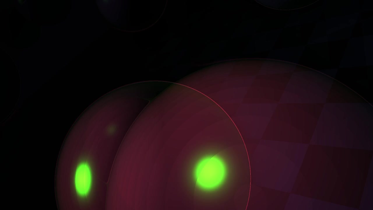 Abstract 3D Animation of Glowing Spheres Moving in Dark Space