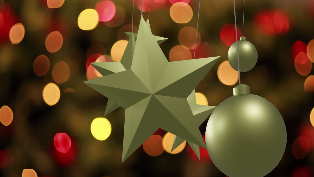 animación de decoraciones navideñas sobre puntos de luz.