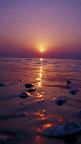 puesta de sol sobre el océano
