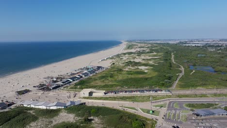 beachfront train station aerial view