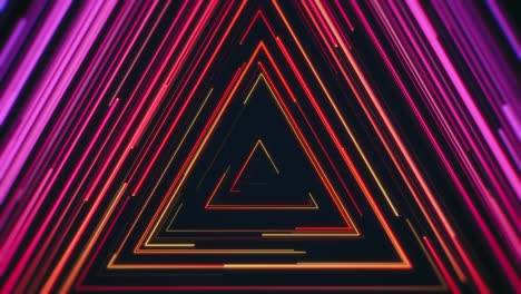 túnel rojo y rosa de líneas de forma triangular