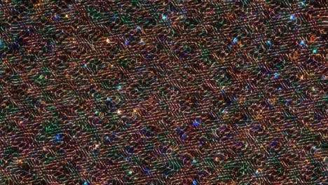 abstract lines shape colorful flashing light dots, black background