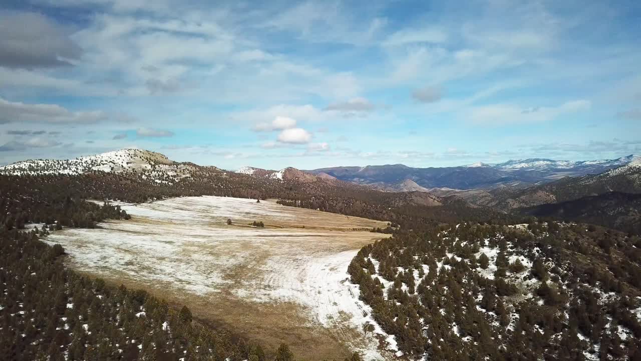 A slow panning shot of the lonely countryside.