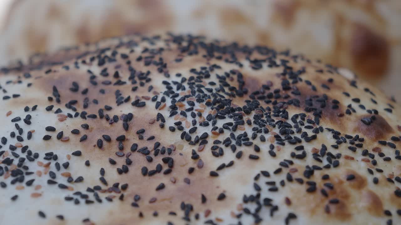 Close-up of bread with sesame seeds