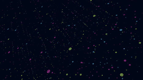 vibrant array of colorful dots on dark background