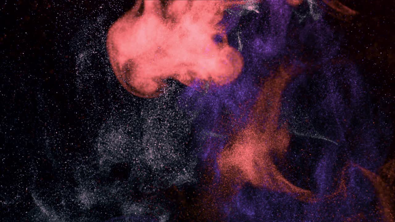 brillo colorido y partículas de polvo de humo