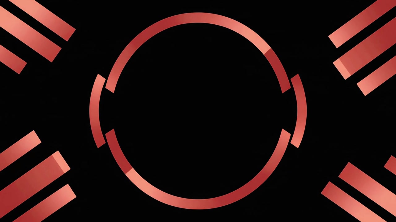 Abstract Red Geometric Circle and Lines Animation