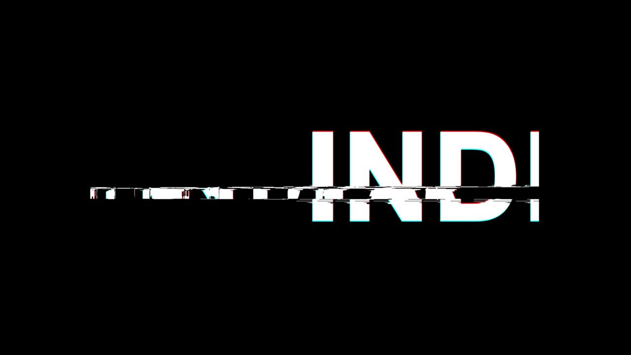 INDIA Glitch Effect Text Digital TV Distortion 4K Loop Animation