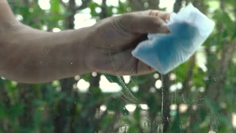 cleaning a window