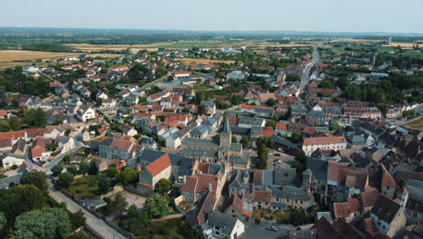 aerial view of a charming french town