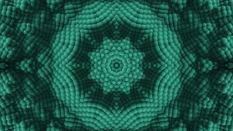 la textura de las bolas en bucle 3d, el fondo decorativo abstractamente adornado, el caleidoscopio hipnótico de moda.
