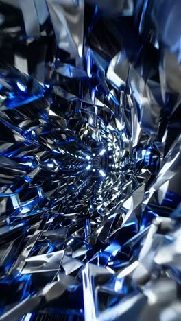 spinning turbine creating dynamic visual pattern, metallic blue gray shards blending into energy driven abstract geometric composition depicting industrial precision and motion
